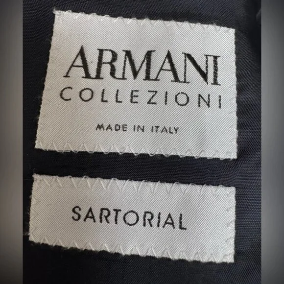 Armani Traditional Stylish Classic Navy Men 42R 36x30 2 Piece Suit Grad Prom - Picture 4 of 8